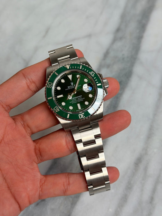 Rolex 2017 116610LV Hulk Preowned and Polished Complete 14621
