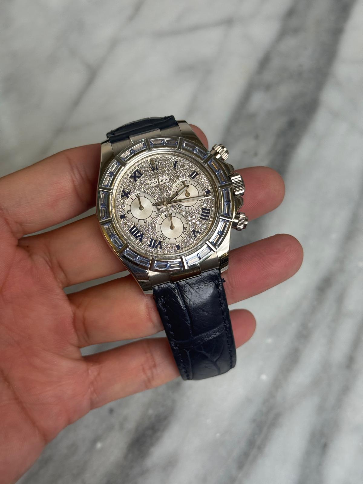 Rolex 2019 116589SACI Roman Pave Sapphire Bezel Preowned and Polished Complete 10957