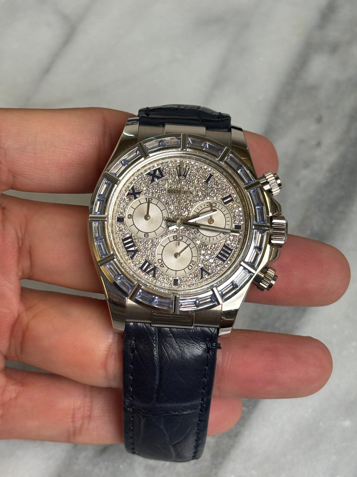 Rolex 2019 116589SACI Roman Pave Sapphire Bezel Preowned and Polished Complete 10957