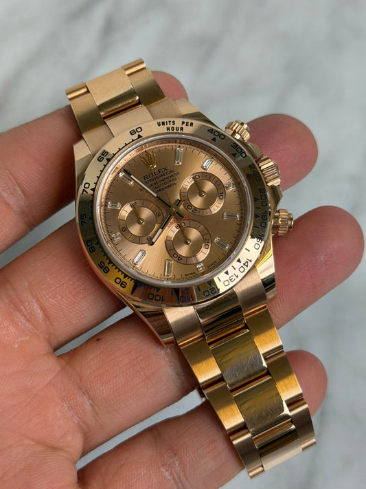 Rolex 2020 116505A Pink Baguette Preowned NFC Complete 14797
