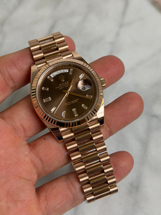 Rolex 2020 228235A Choco Baguette Preowned NFC Complete 14519