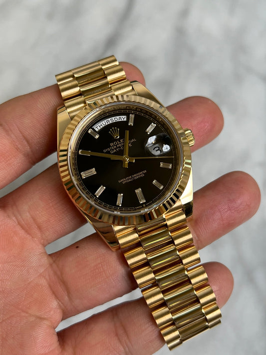 Rolex 2020 228238A Black Baguette Preowned and Polished Watch Only 14140