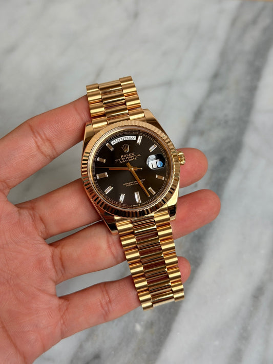 Rolex 2020 228238A Black Baguette Preowned NFC Complete 14331