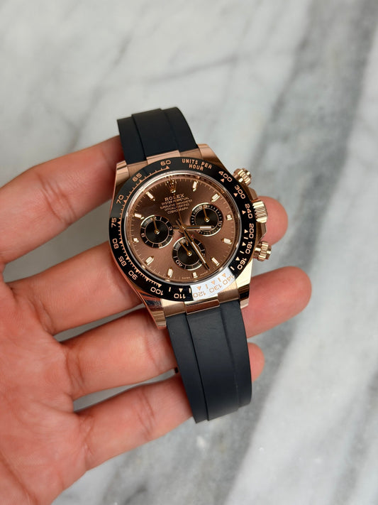 Rolex 2021 116515LN Choco, E/EG Straps Preowned and Polished Complete 13827