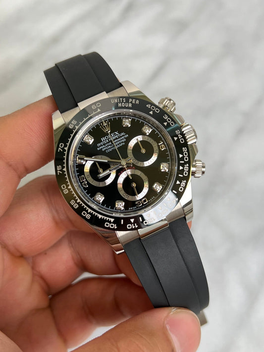 Rolex 2021 116519G Black Diamond, EF Straps Preowned Complete 12899