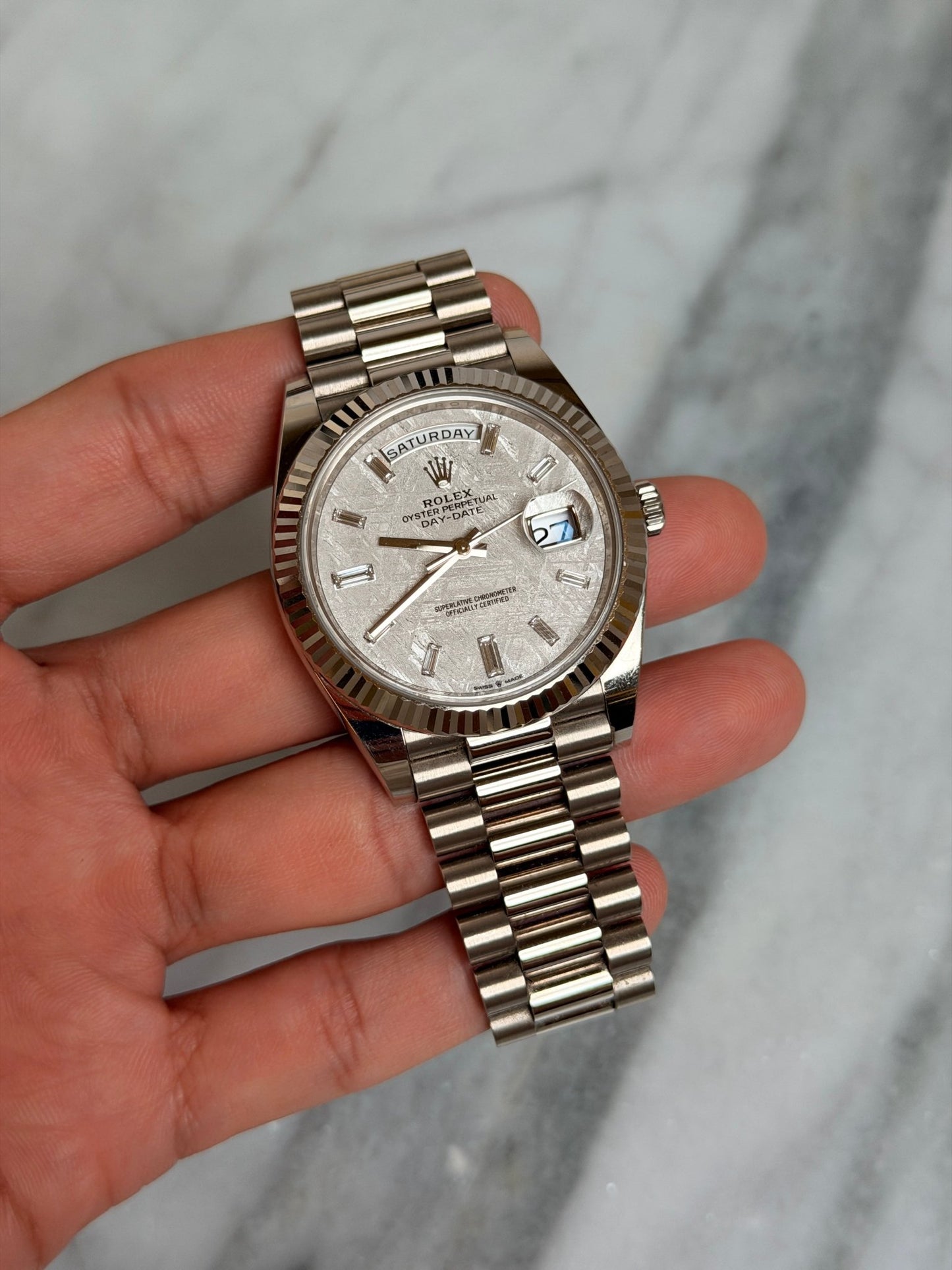 Rolex 2021 228239A Meteorite Baguette Preowned Complete 13902