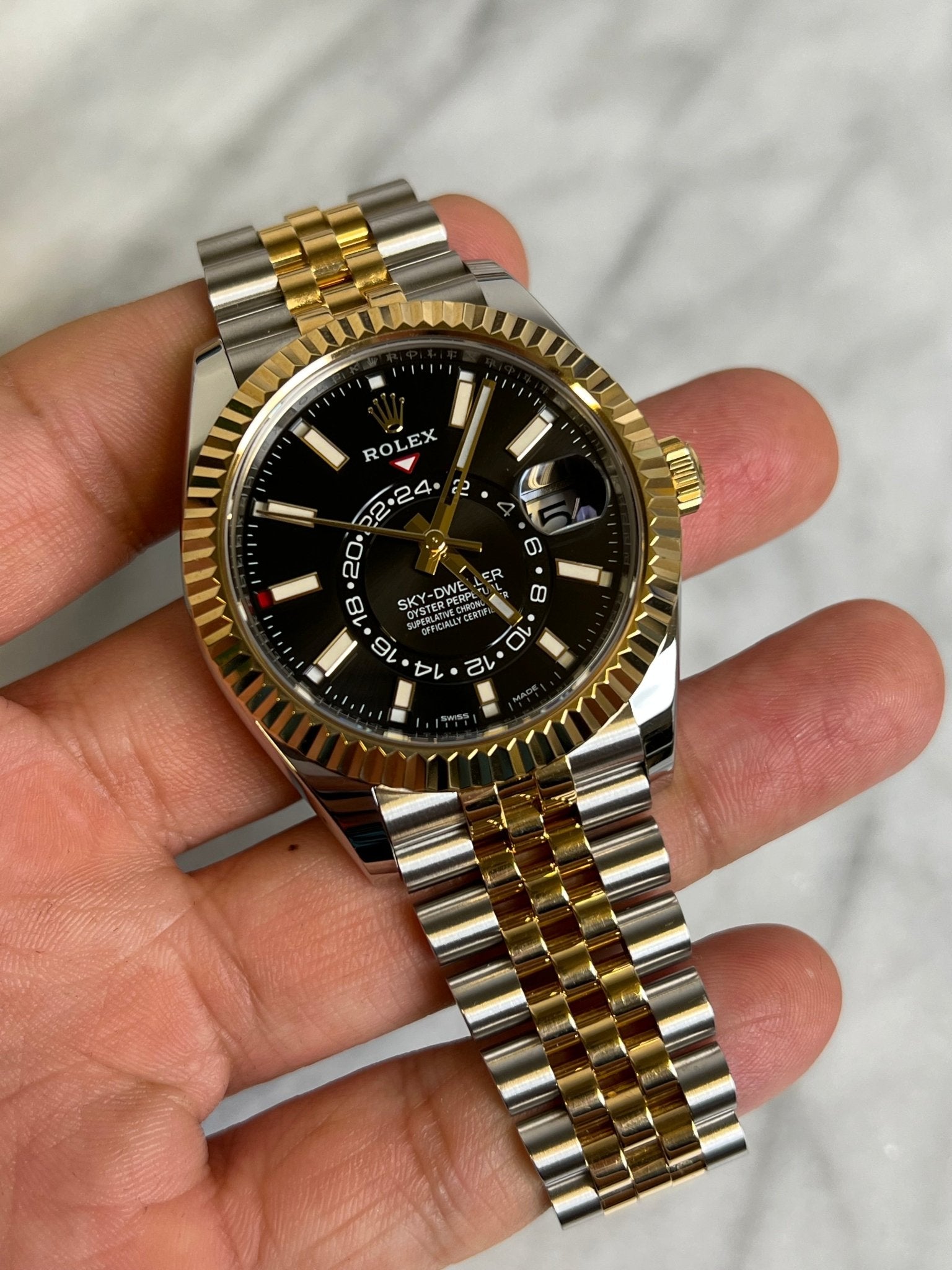 Rolex 2021 326933 Jubilee Black Sky Preowned and Polished Complete 13656