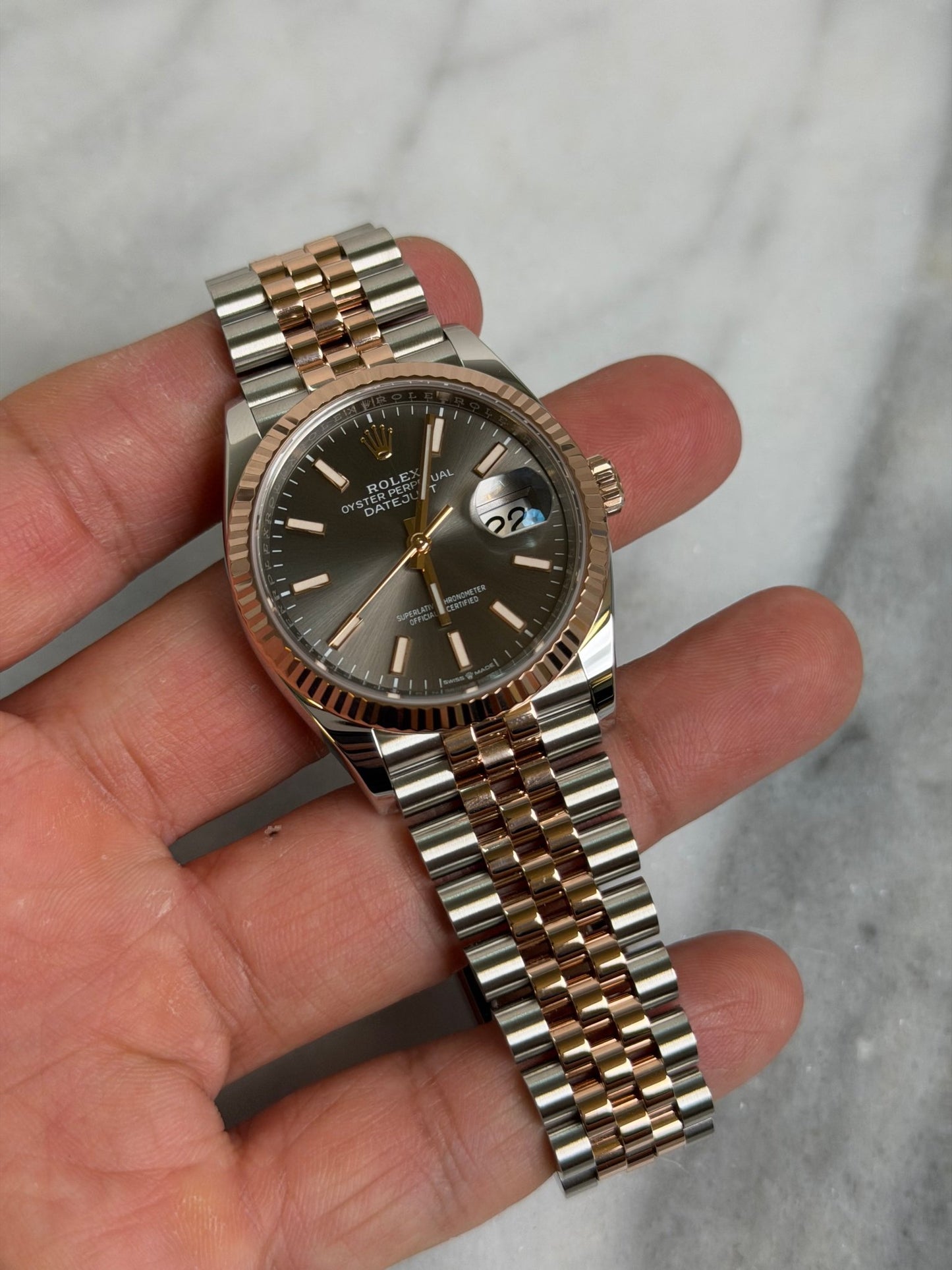 Rolex 2022 126231 Jubilee Grey Index DJ36 Preowned Good Complete 14494
