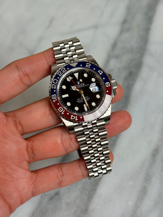 Rolex 2022 126710BLRO Jubilee Pepsi Preowned Complete 14234