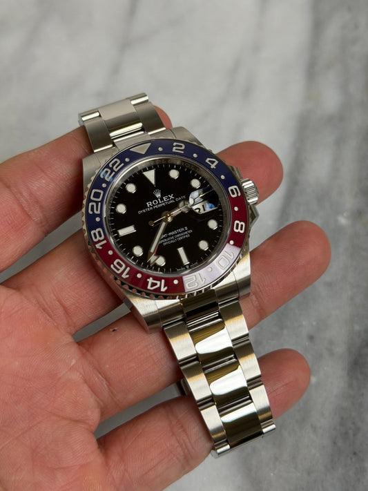 Rolex 2022 126710BLRO Oyster Pepsi Preowned and Polished Complete 14503