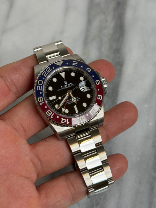 Rolex 2022 126710BLRO Oyster Pepsi Preowned and Polished Complete 14504
