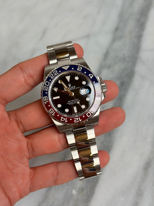 Rolex 2022 126710BLRO Oyster Pepsi Preowned and Polished Complete 14704
