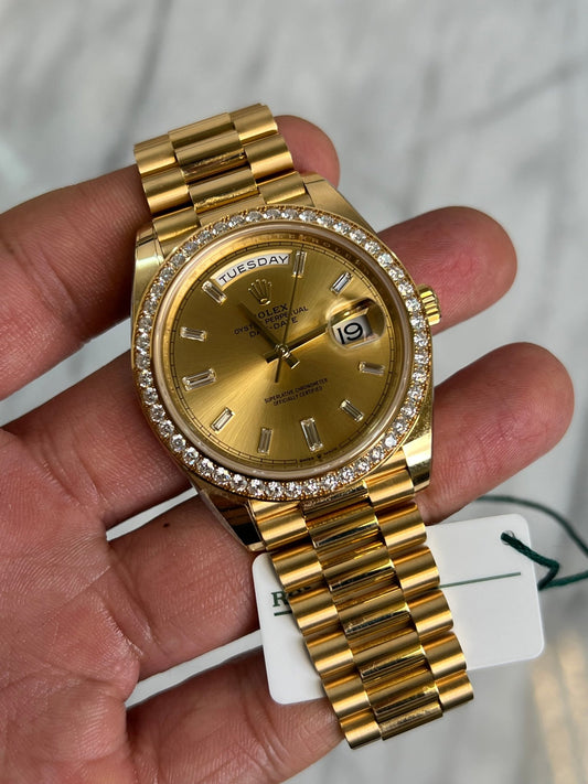 Rolex 2022 228348RBR Champ Baguette Preowned Good Complete w/ White Tag 14211