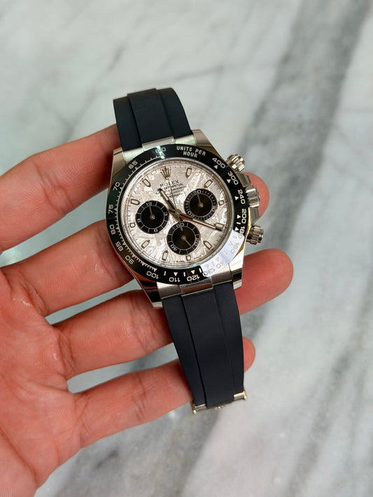 Rolex 2023 116519LN Meteorite, DF Straps Preowned Complete 14368