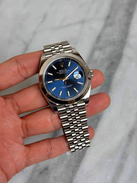 Rolex 2023 126300 Jubilee Blue Index Preowned and Polished Complete 14188