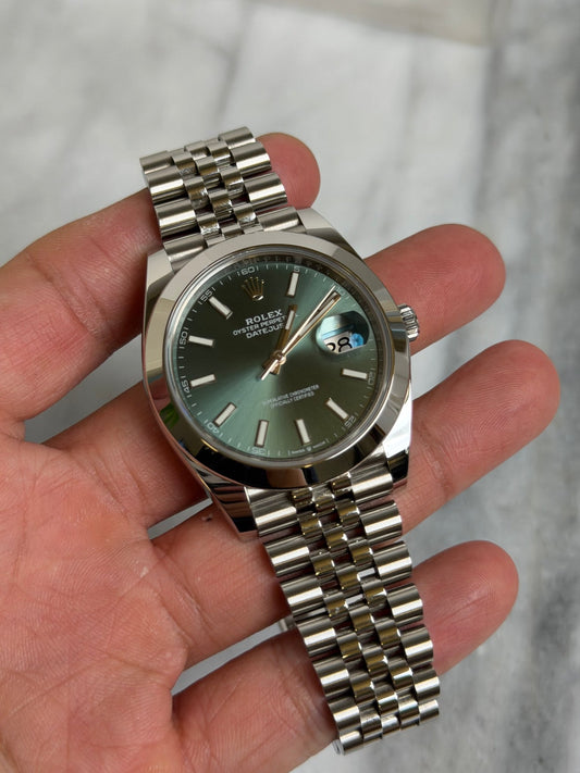 Rolex 2023 126300 Jubilee Green Index Preowned Complete 14477