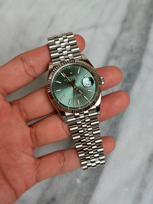Rolex 2023 126334 Jubilee Green Index Preowned Good Complete 13881