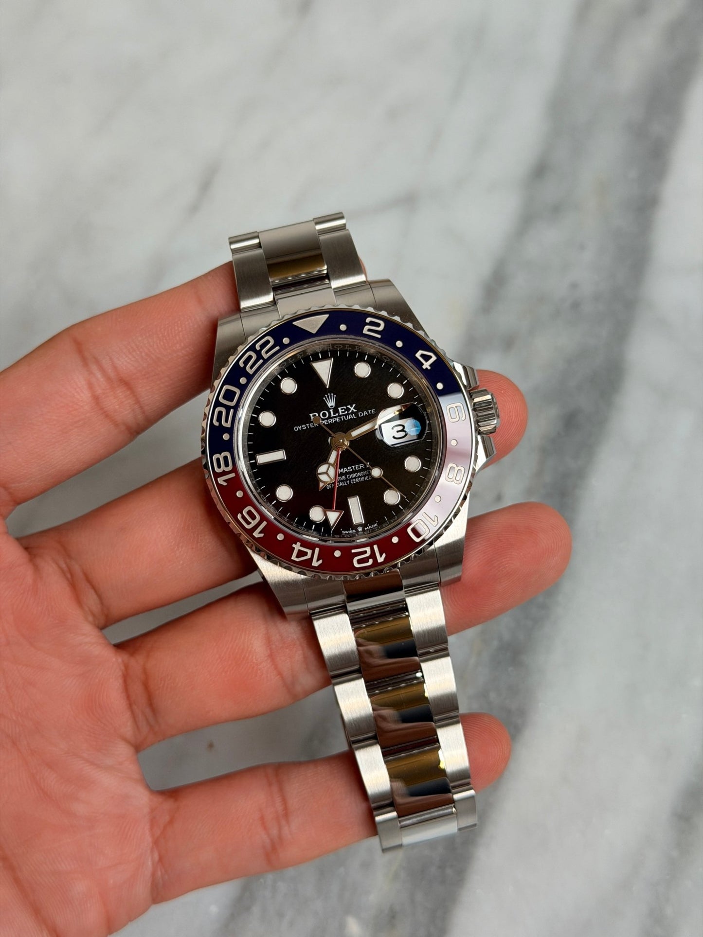 Rolex 2023 126710BLRO Oyster Pepsi Preowned and Polished Complete 14691