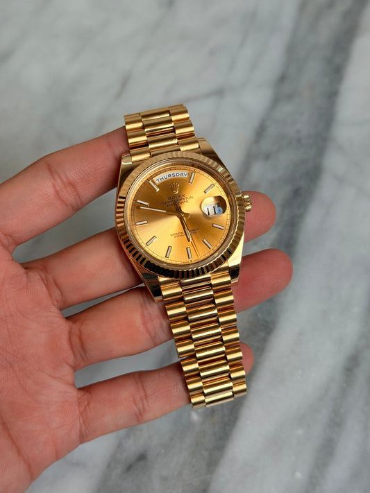 Rolex 2023 228238 Champ Index DD40 Preowned Complete 14767