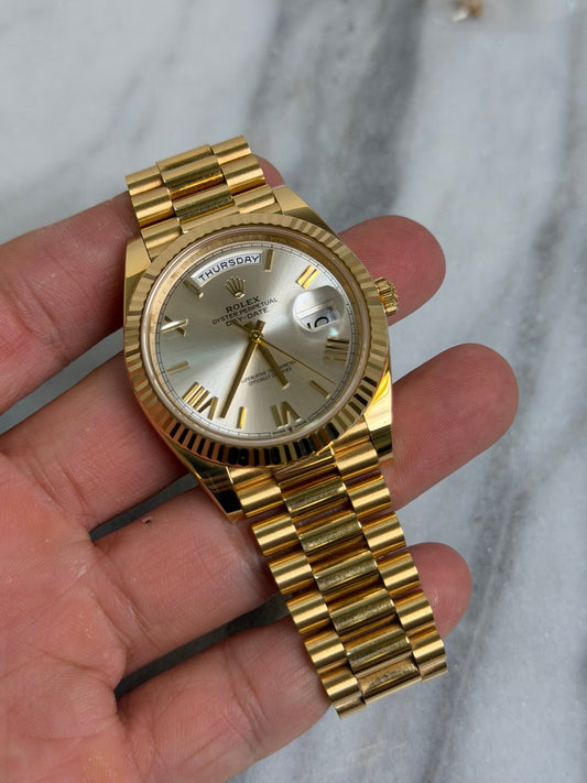 Rolex 2023 228238 Silver Roman Preowned Complete 14524