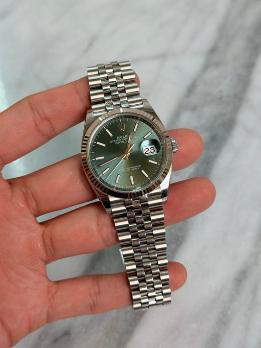 Rolex 2024 126234 Jubilee Green Index DJ36 Preowned Complete 14278