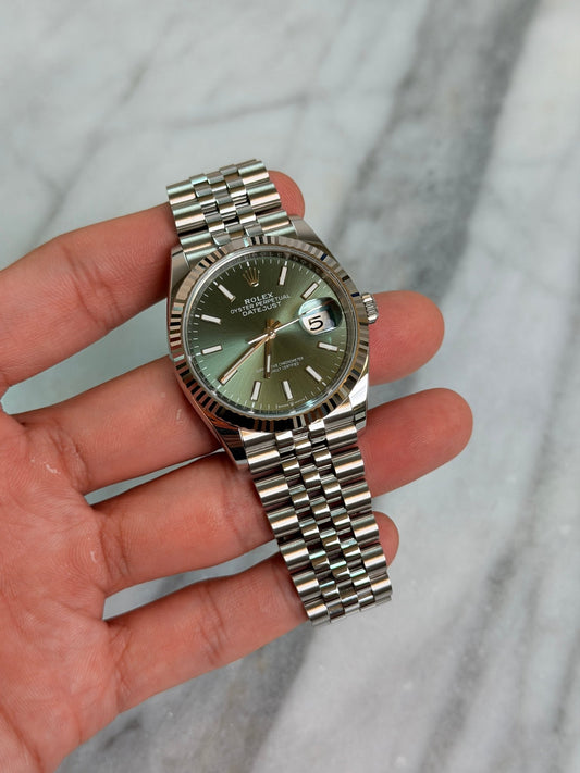 Rolex 2024 126234 Jubilee Green Index DJ36 Preowned Good Complete 14269