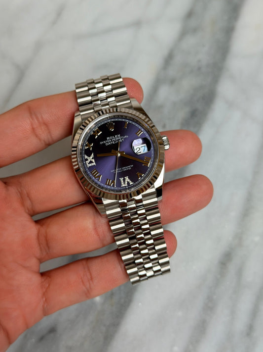 Rolex 2024 126234VI Jubilee Purple VI/ID Diamond DJ36 Preowned Complete 13876