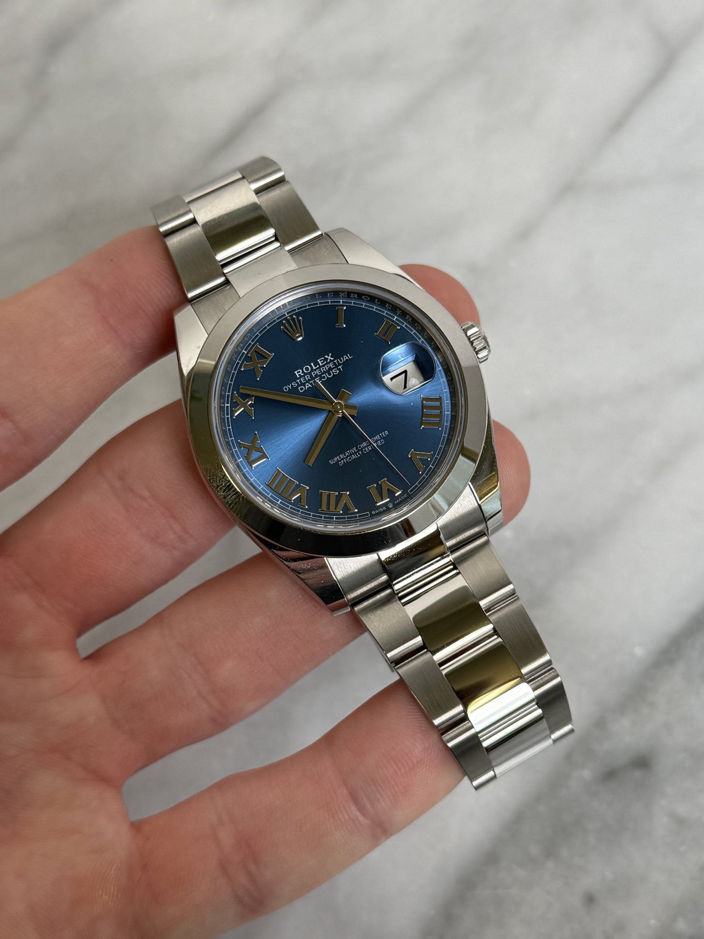 Rolex 2024 126300 Oyster Blue Roman Like New Complete 13331