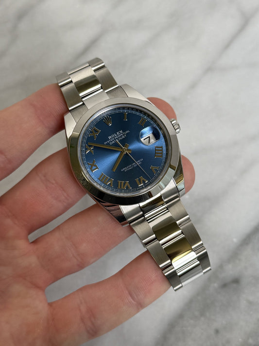 Rolex 2024 126300 Oyster Blue Roman Like New Complete 13331