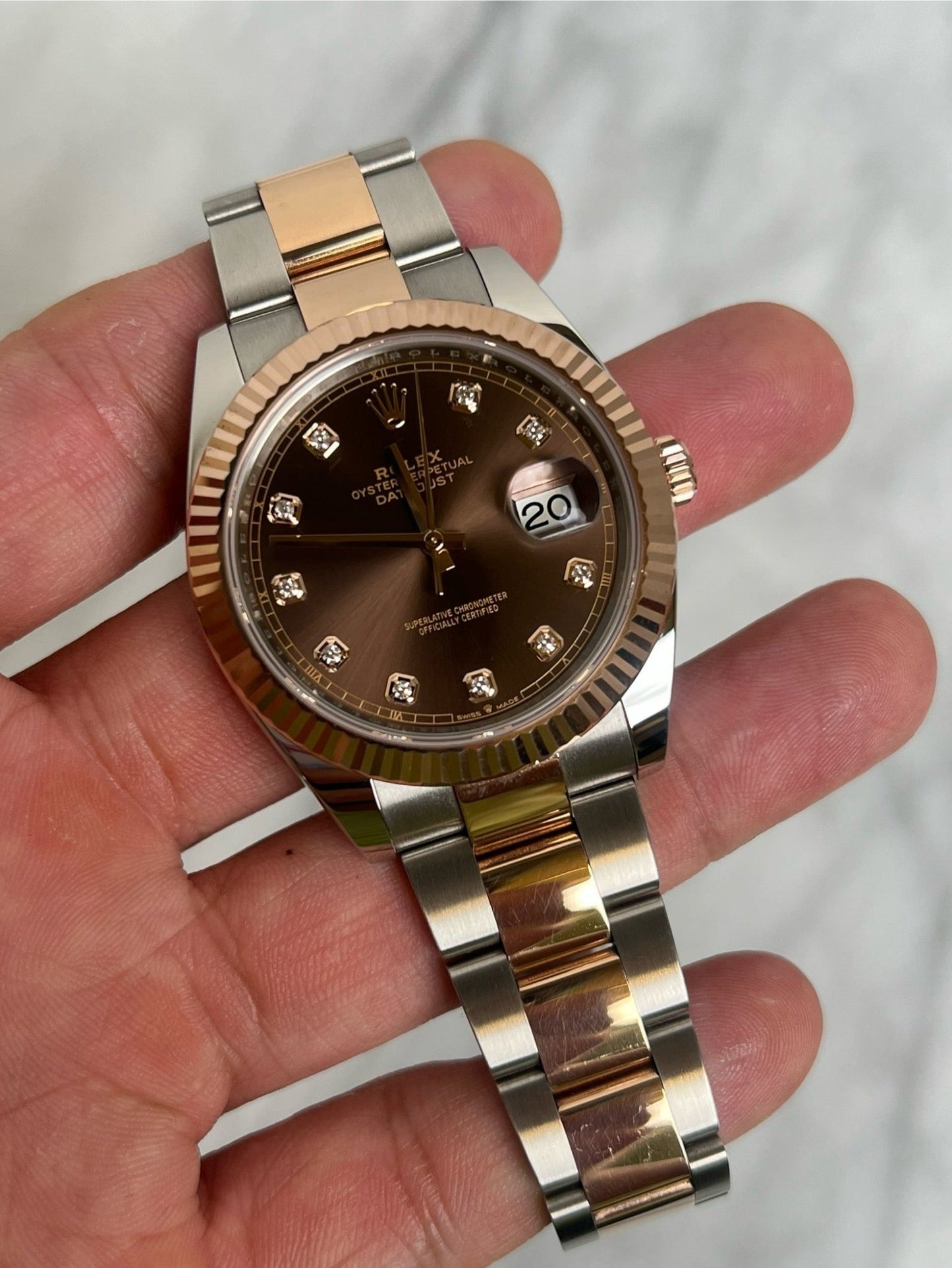 Rolex 2024 126331G Oyster Choco Diamond Preowned Complete 13472
