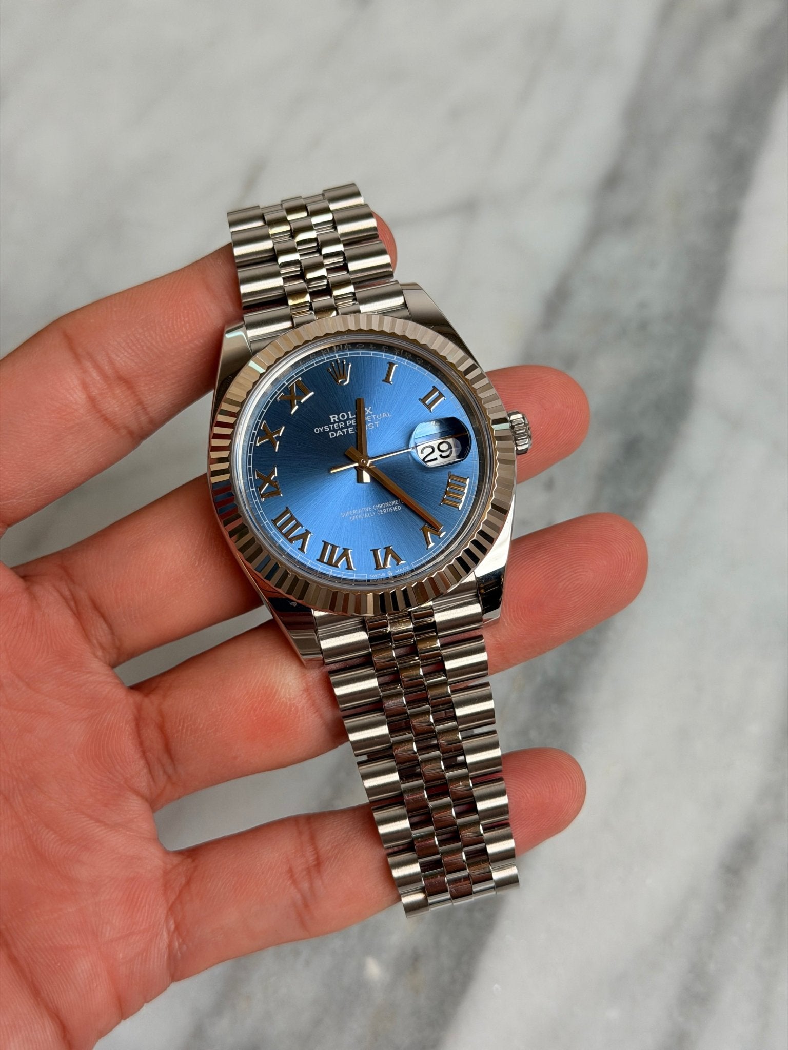 Rolex 2024 126334 Jubilee Blue Roman Preowned Complete 14676