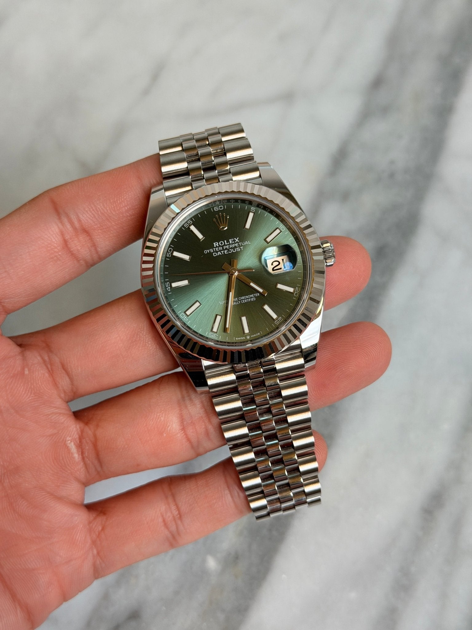 Rolex 2024 126334 Jubilee Green Index Like New Complete 14579