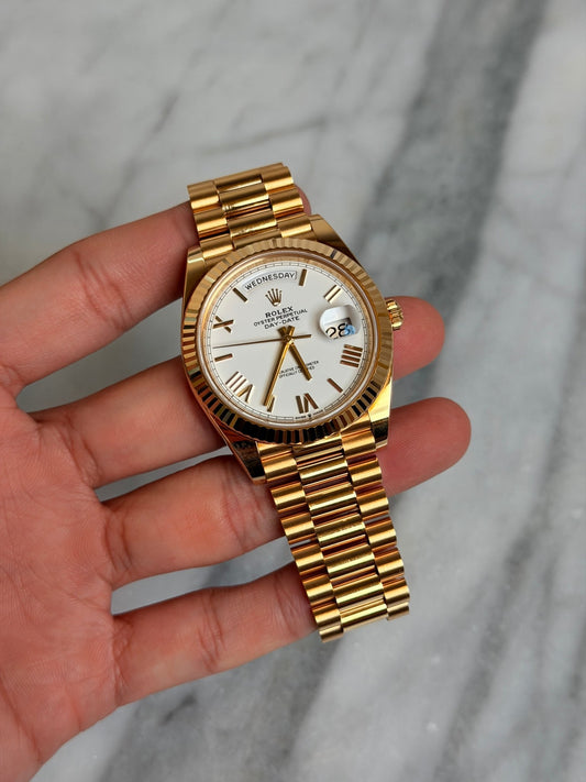 Rolex 2024 228238 White Roman DD40 Preowned Complete 14769