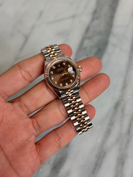 Rolex 2024 279171G Jubilee Choco Diamond DJ28 Preowned Complete 14762