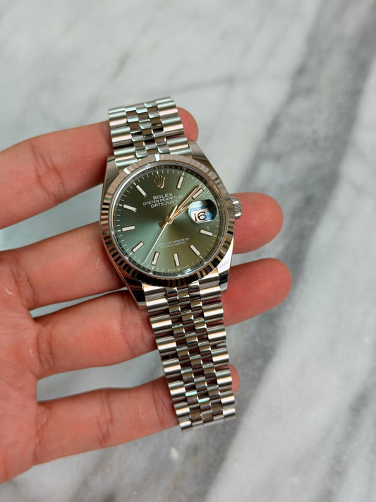 Rolex 2025 126234 Jubilee Green Index DJ36 Like New, Complete 14255