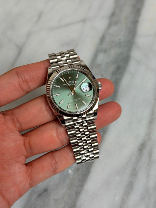 Rolex 2025 126234 Jubilee Green Index DJ36 Preowned Complete 14230