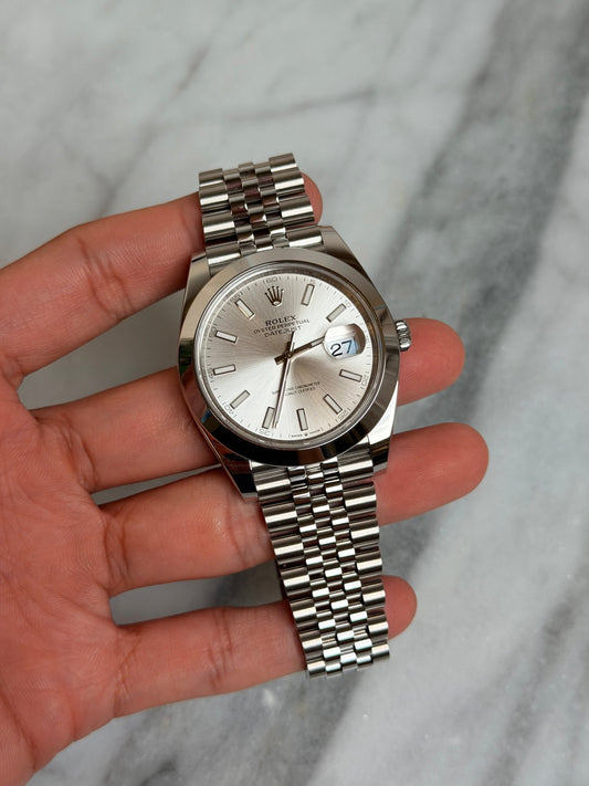 Rolex 2025 126300 Jubilee Silver Index New Complete 14149