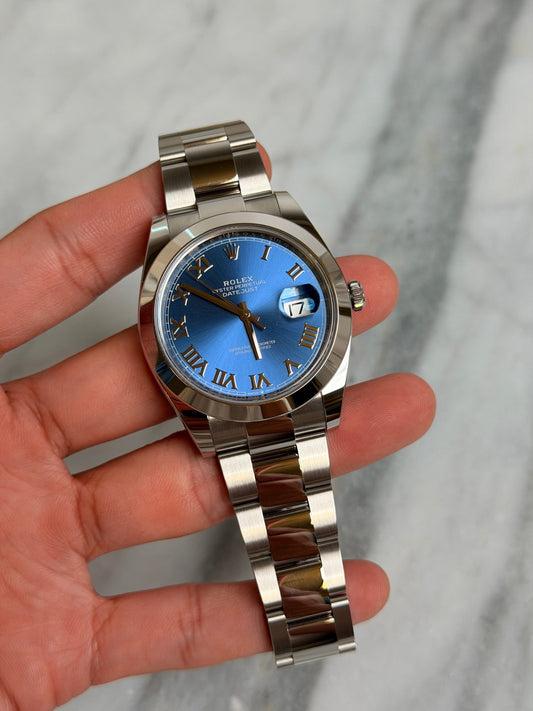 Rolex 2025 126300 Oyster Blue Roman New Complete 14692