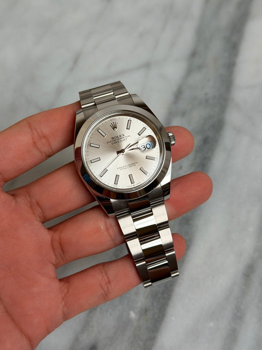 Rolex 2025 126300 Oyster Silver Index New Complete 13618