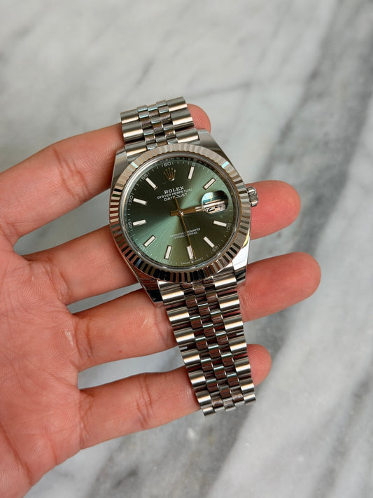 Rolex 2025 126334 Jubilee Green Index Preowned Complete 14594