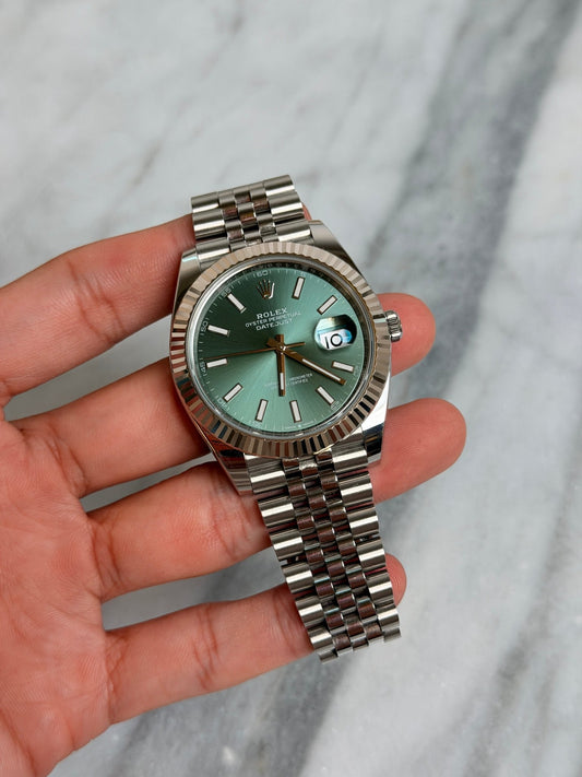 Rolex 2025 126334 Jubilee Green Index Preowned Complete 14644