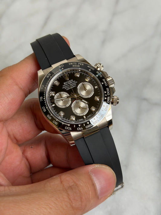 Rolex 2025 126519G Black Diamond, DE Straps Preowned Good Complete 14522