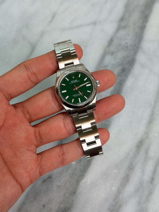 Rolex 2025 277200 Green OP31 Preowned and Polished Complete 14889