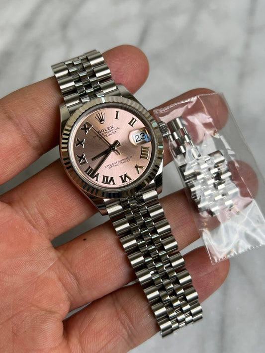 Rolex 2025 278274 Jubilee Pink Roman DJ31 Like New Complete 14093