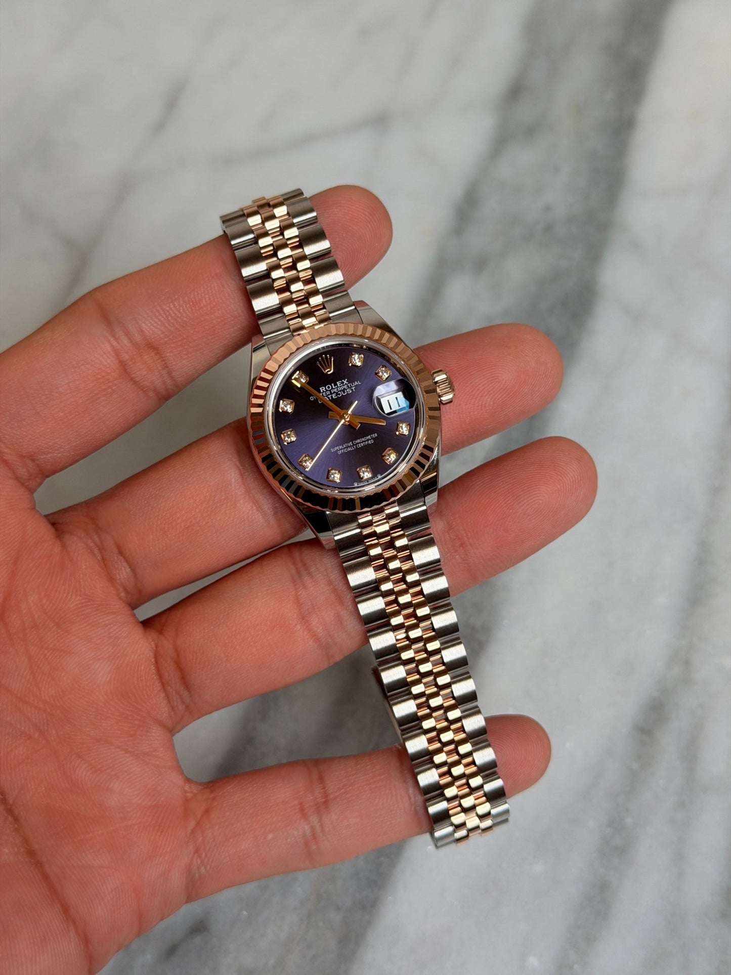 Rolex 2025 279171G Jubilee Purple Diamond DJ28 New Complete 13294