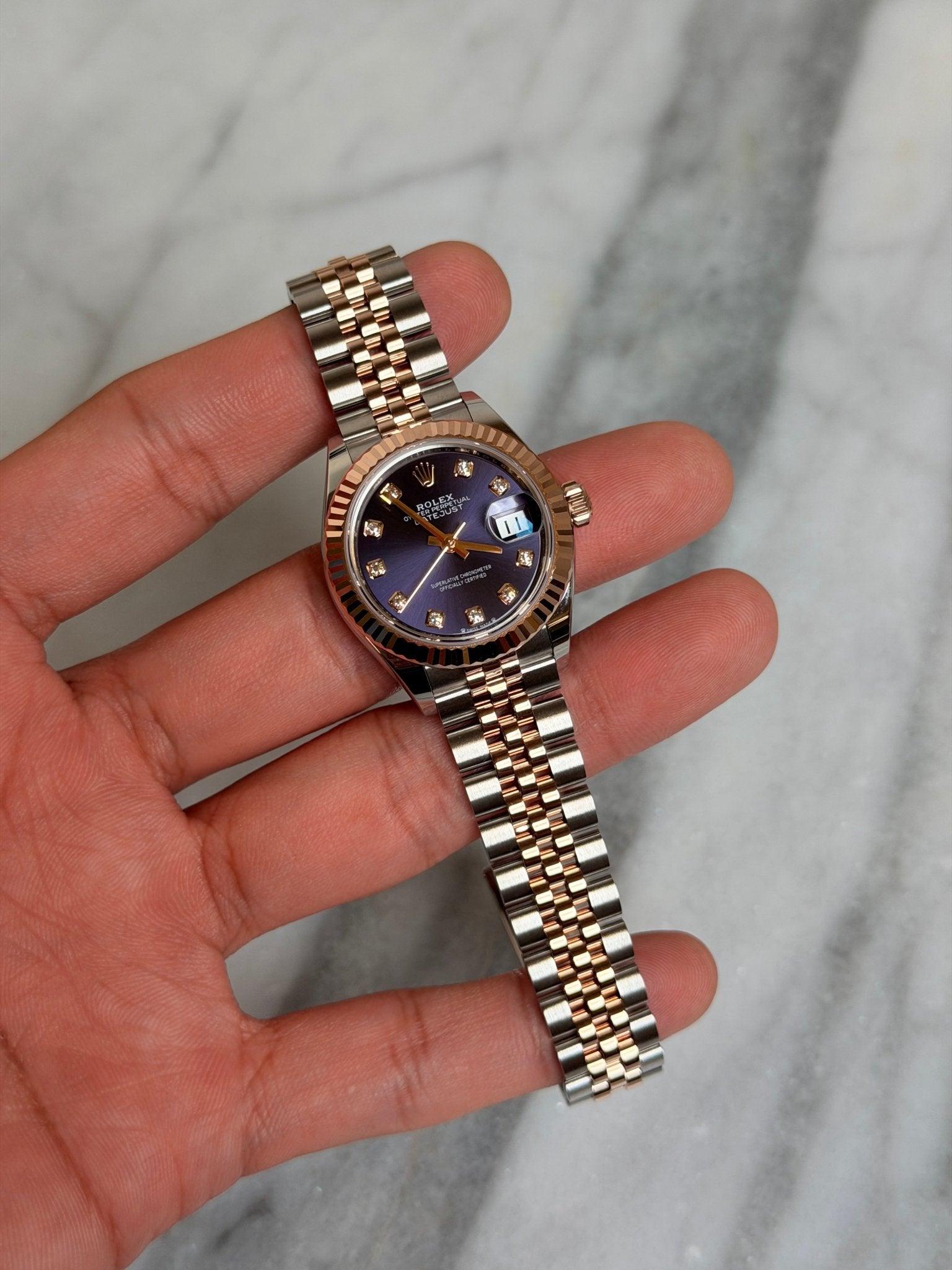 Rolex 2025 279171G Jubilee Purple Diamond DJ28 New Complete 13294