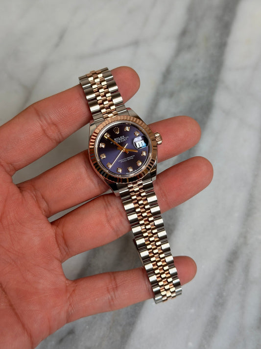 Rolex 2025 279171G Jubilee Purple Diamond DJ28 New Complete 13294