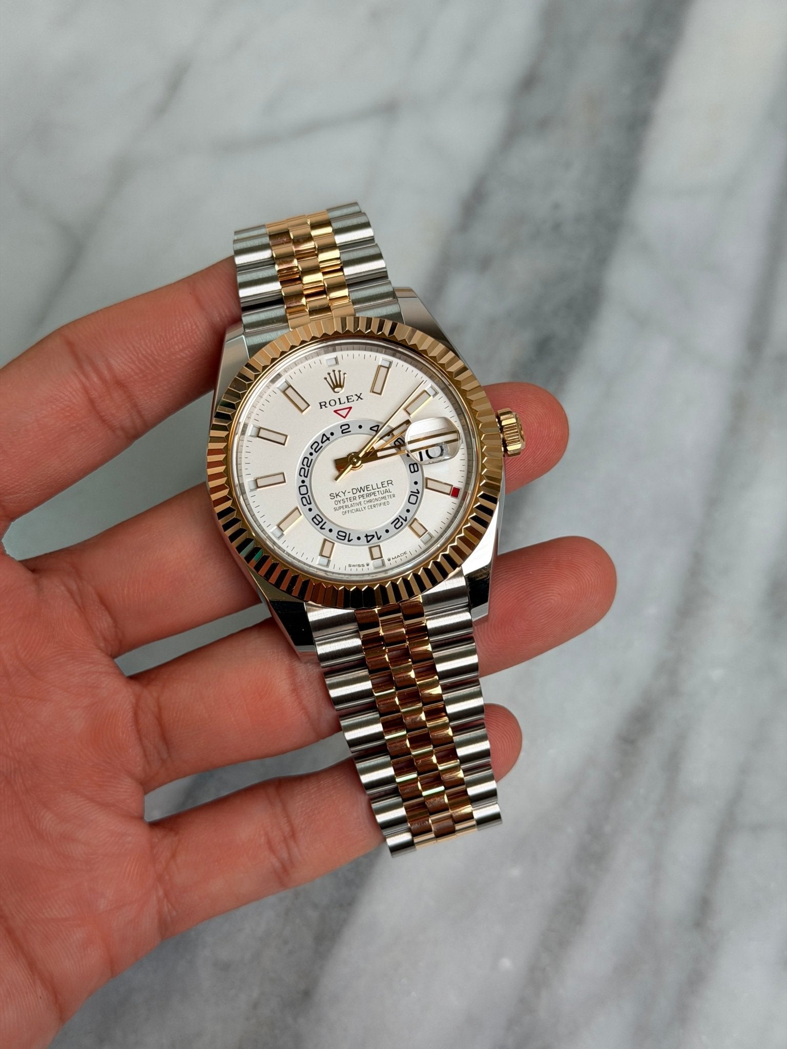 Rolex 2025 336933 Jubilee White Sky Preowned and Polished Complete 14867
