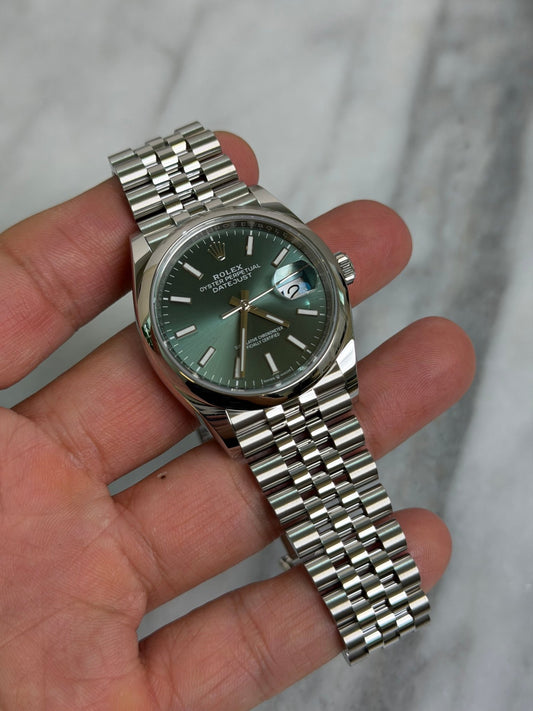 Rolex 2026 126200 Jubilee Green Index DJ36 New Complete 14512