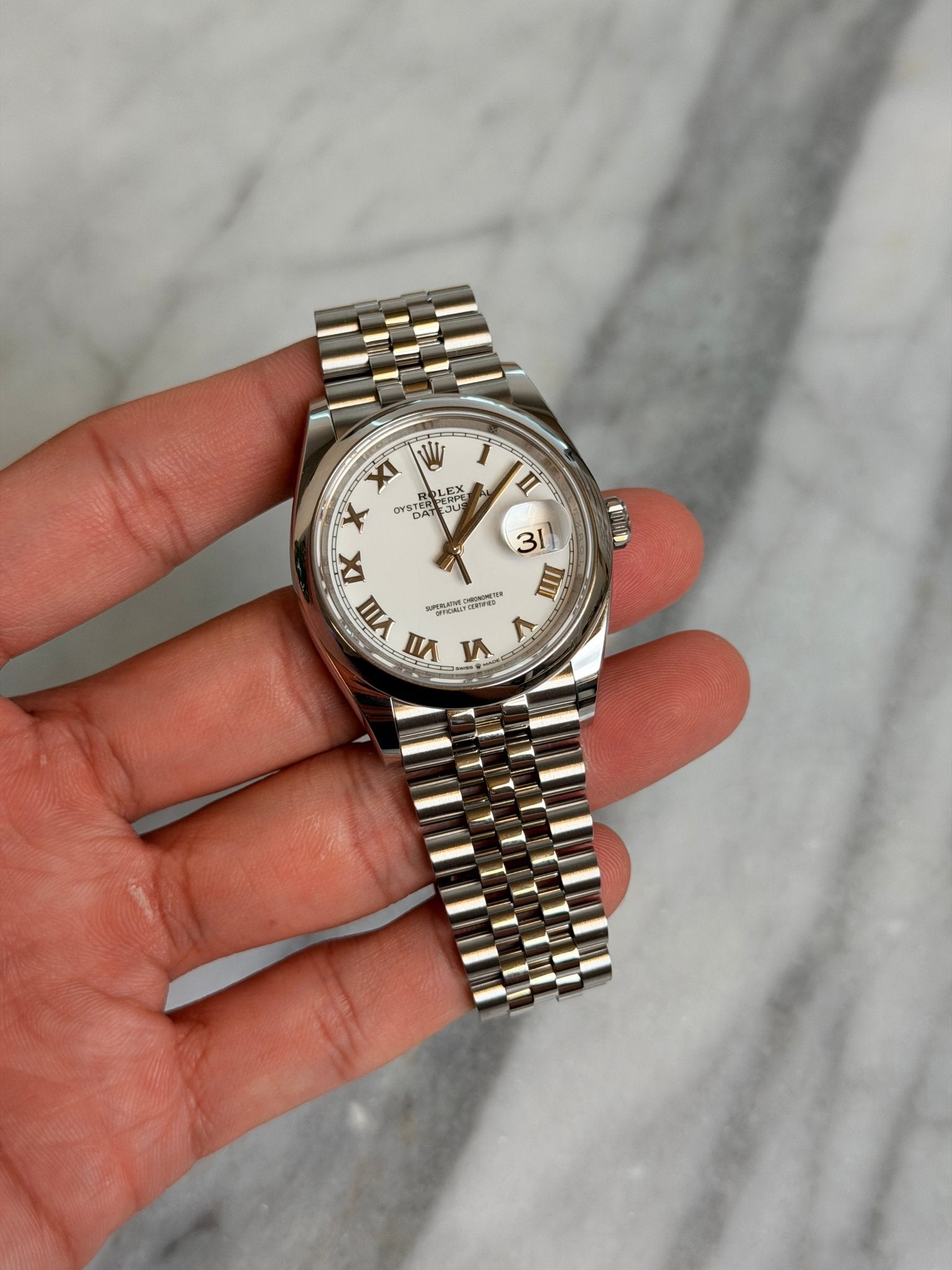Rolex 2026 126200 Jubilee White Roman New Complete 14581